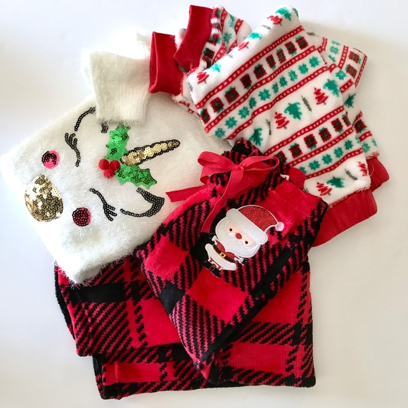 Unicorn Eyelash Sweater Holiday Fleece Pants NWT Girls M 10/12 - Picture 1 of 15